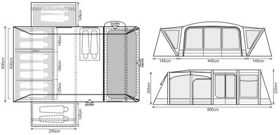 户外革命airredale 9.0DSE帐篷2023(包括足迹和衬垫)