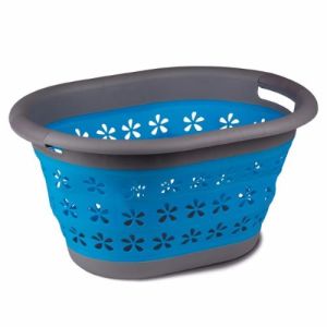 坎帕可折叠的洗衣篮 - 蓝色
