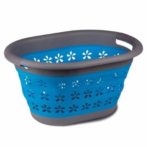 坎帕Collapsible Laundry Basket - Blue