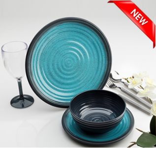 FlamefieldGranite 12 piece Set - Aqua