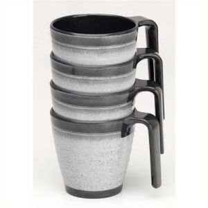 FlamefieldGranite Stacking Mug Set - Grey