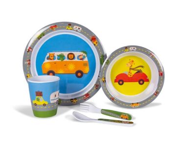 坎帕Kids Melamine Set - Animal Traffic