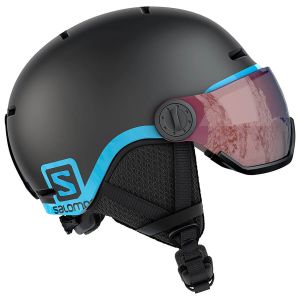 所罗门Grom遮阳板黑色初级滑雪头盔18-19