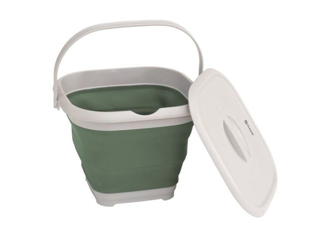 Outwell Collaps Square Bucket w/ Lid - Shadow Green
