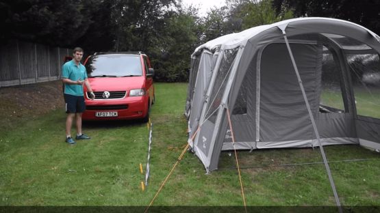 Driving away and connecting to a Driveaway Awning